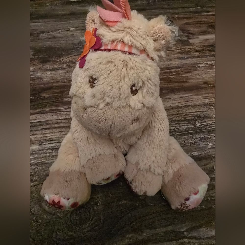 Nat & Jules Darcie The Horse Purse Plush Stuffed Animal Pony Tan Floral Demdaco